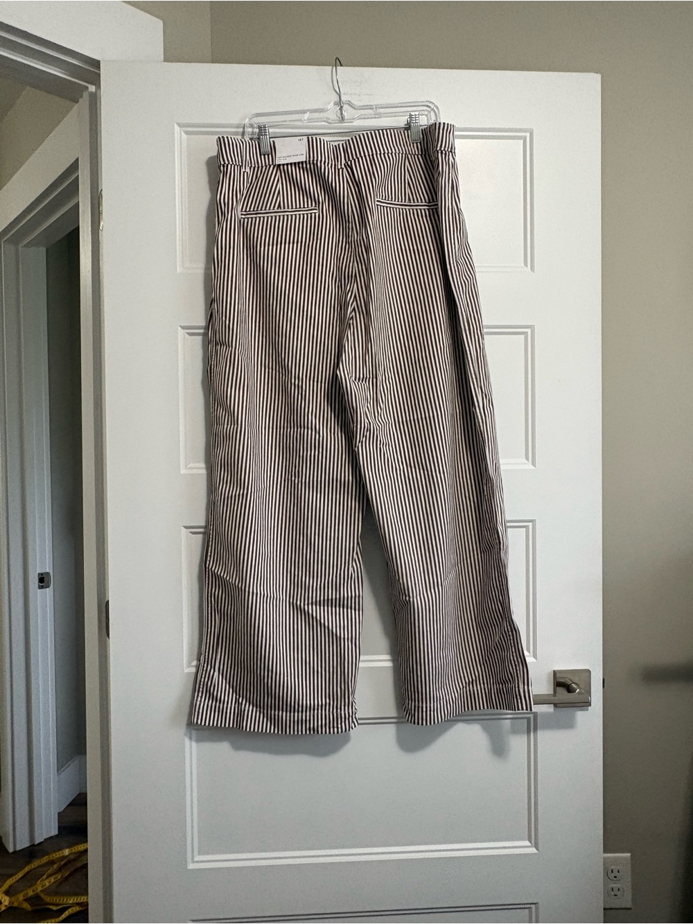 NWT Loft Palmer Wide Leg Crop Pants in Brown Stripe Size 16T - Picture 4 of 16